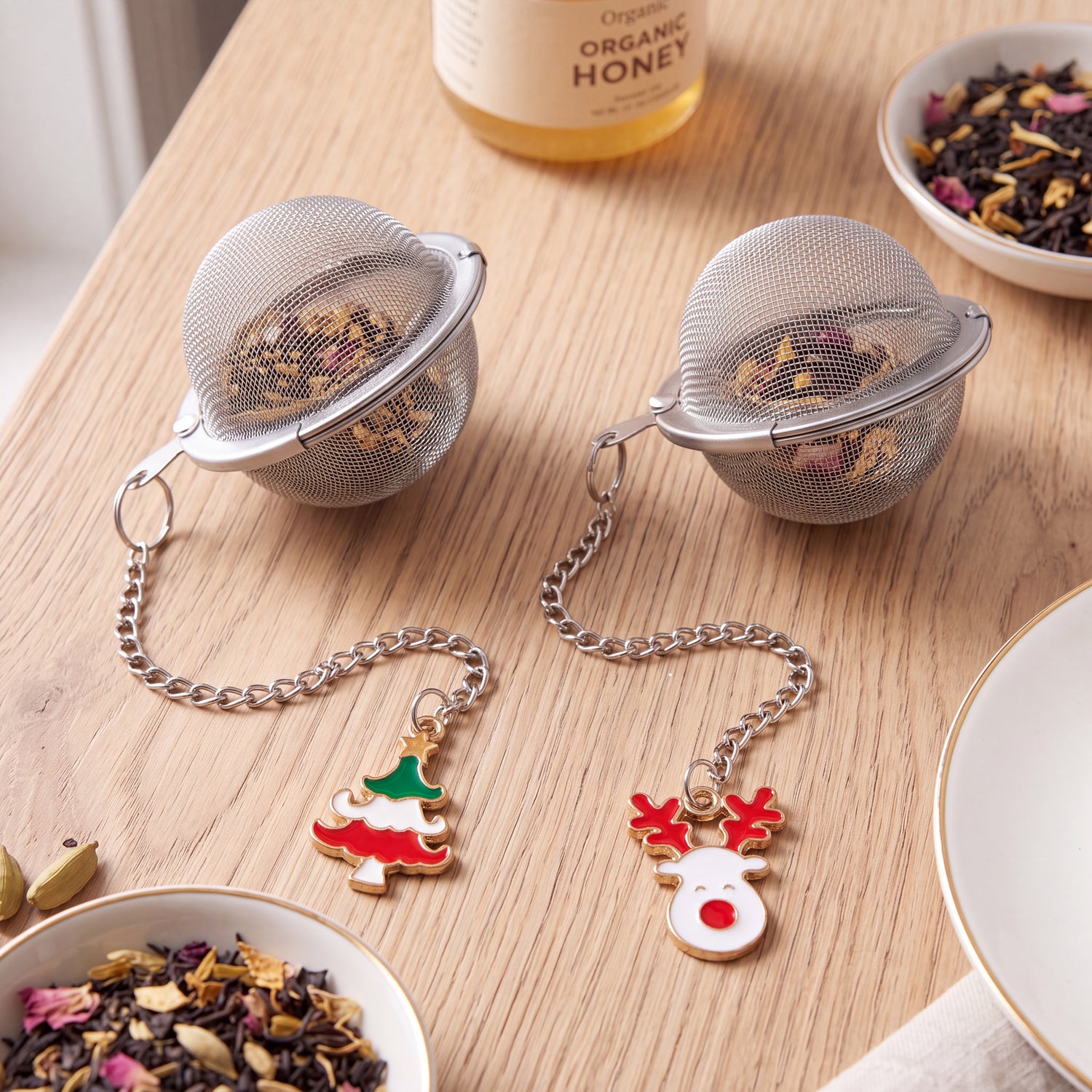 Tea Infuser Set with Dual Charms