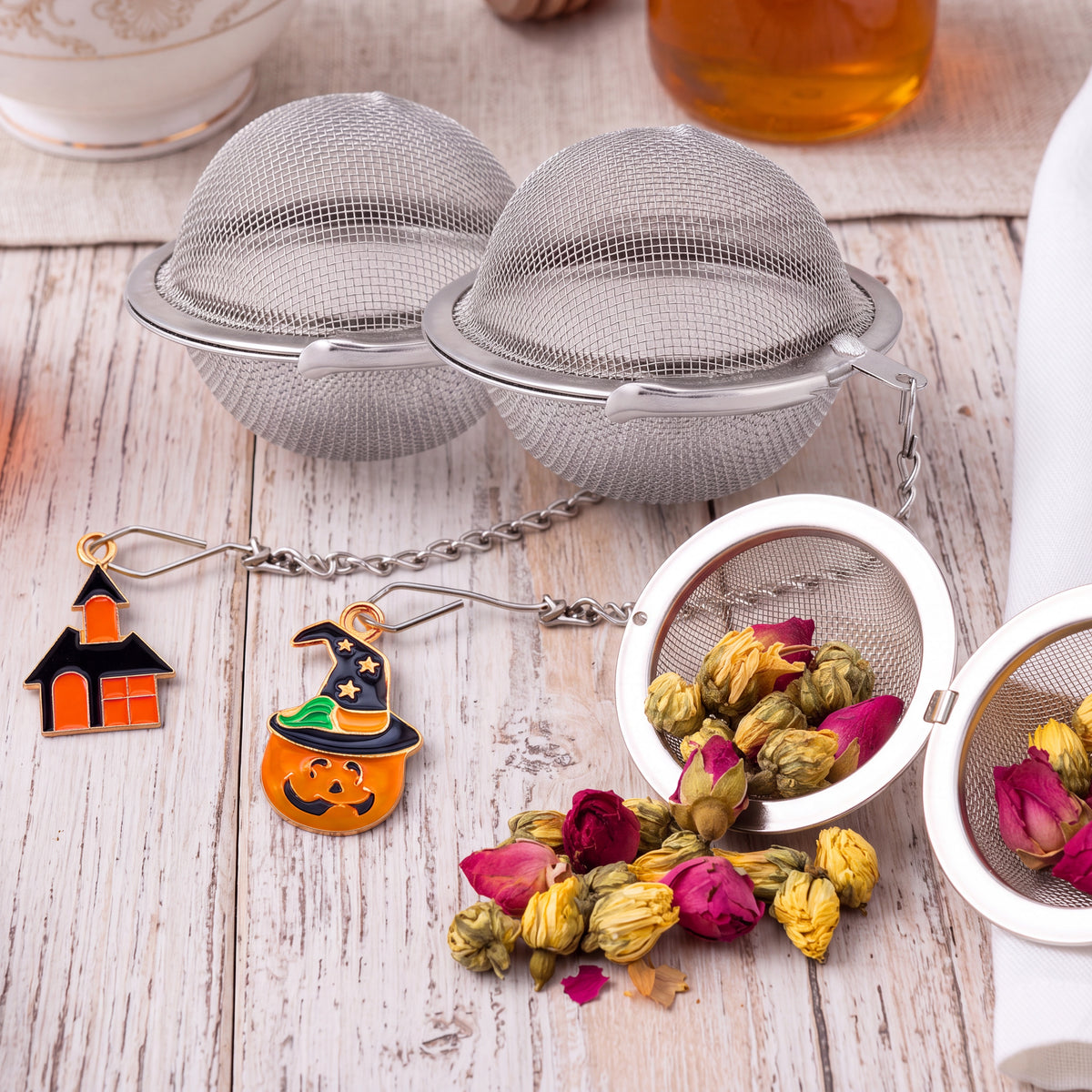 Tea Infuser Set with Dual Charms