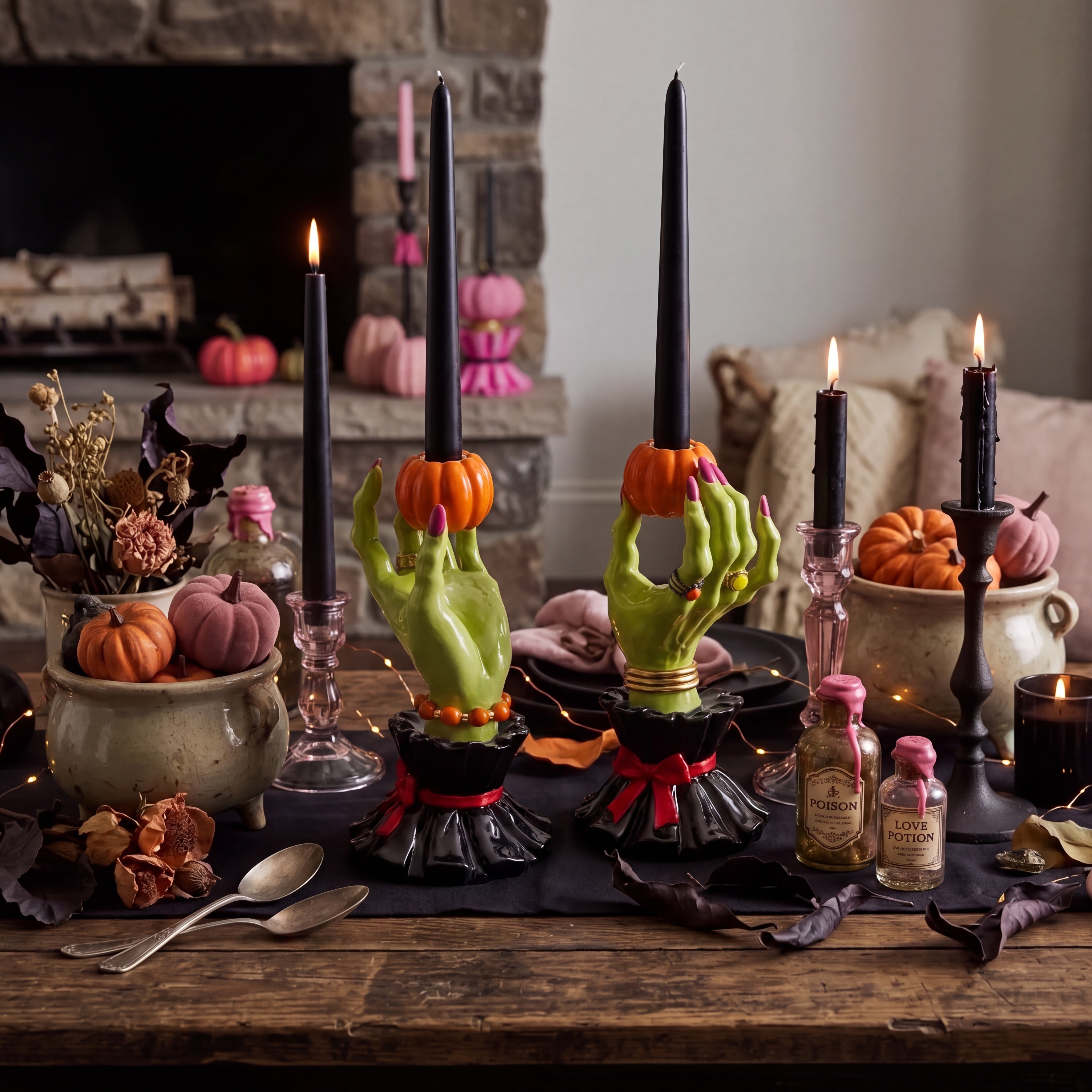 Sorceress Grasp Candlestick Holder (10")